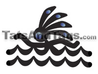 Kokopelli Swimmer temporary tattoo 