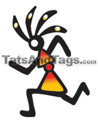 kokopelli runner temporary tattoo 