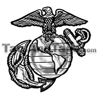 Marine's temporary tattoo - gray