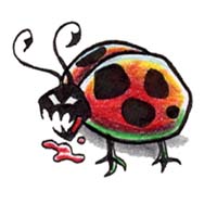 mean lady bug temporary tattoo