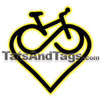 mountain bike infinity heart temporary tattoo