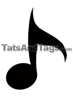 music note temporary tattoo 