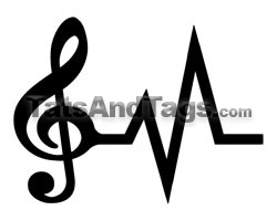 music heartbeat temporary tattoo