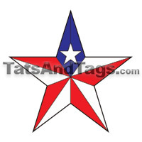 patriotic nautical star temporary tattoo