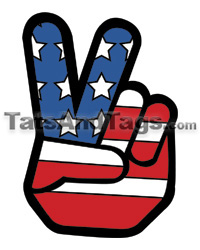 Patriotic Peace Temporary Tattoo