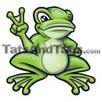 peace frog temporary tattoo 