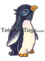 Penguin temporary tattoo