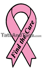 pink ribbon temporary tattoo 