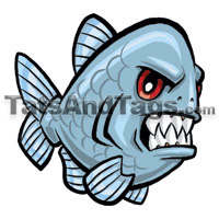 Piranha temporary tattoo