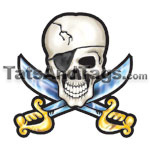 pirate skul face temporary tattoo 