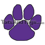 purple paw print temporary tattoo 
