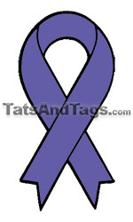 purple ribbon temporary tattoo 