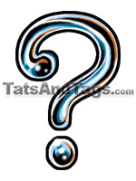 question mark temporary tattoo 