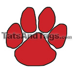 red paw print temporary tattoo 