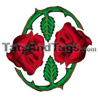 two red roses temporary tattoo