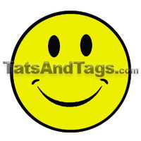 yellow smiley face temporary tattoo