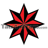 red eight pointed nautical star temporary tattoo 