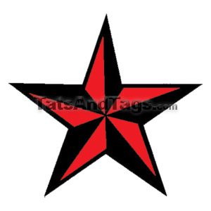 red patriotic nautical star temporary tattoo