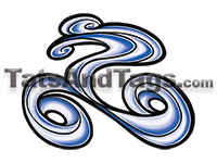 swirly chrome bike temporary tattoo