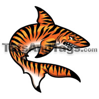 tiger shark temporary tattoo - orange