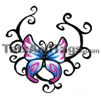 tribal butterfly temporary tattoo
