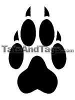 Wolf Paw print temporary tattoo 