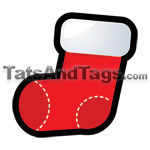 red stocking temporary tattoo