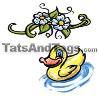yellow duck temporary tattoo