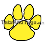 yellow paw print temporary tattoo 