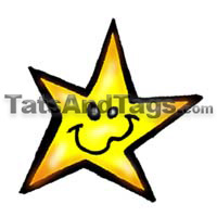 yellow star temporary tattoo