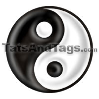 ying yang temporary tattoo 
