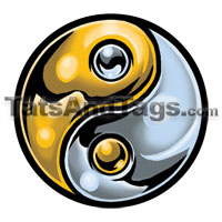 Gold/Silver Yin Yang temporary tattoo