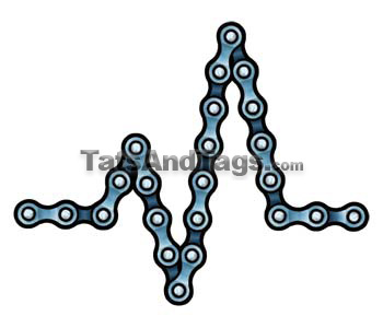 Bike Chain Heartbeat Temporary Tattoo