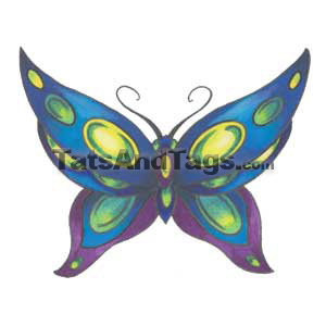 blue butterfly temporary tattoo