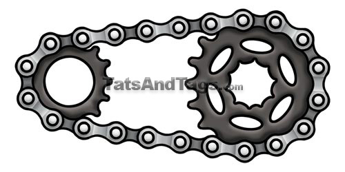 bike chain ring temporary tattoo