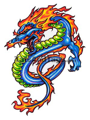 blue dragon temporary tattoo