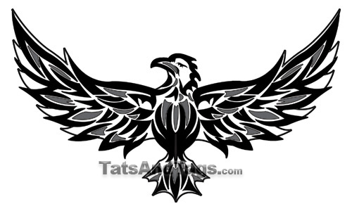 black gray eagle temporary tattoo