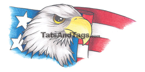 Eagle w/Flag Temporary Tattoo
