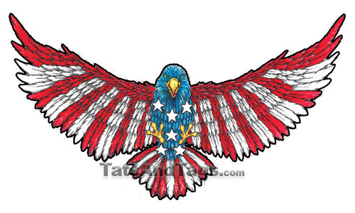 patriotic eagle temporary tattoo