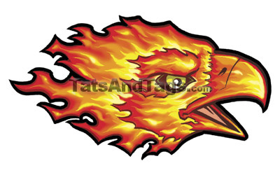 flaming eagle temporary tattoo