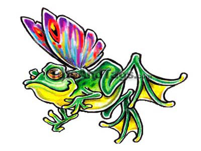 flying frog temporary tattoo