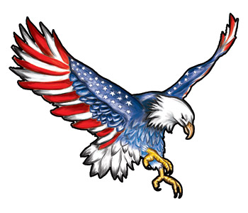 patriotic eagle temporary tattoo