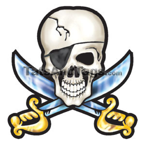 pirate skull temporary tattoo