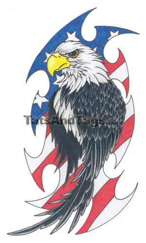 patriotic tribal eagle temporary tattoo