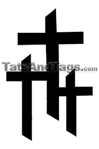 3 crosses temporary tattoo