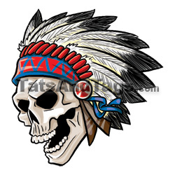 Indian Skull Temporary Tattoo | Designs by Custom Tags Indian Skull Temporary Tattoo | Designs by Custom Tags