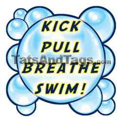 Kick Pull Breathe Swim Temporary Tattoo