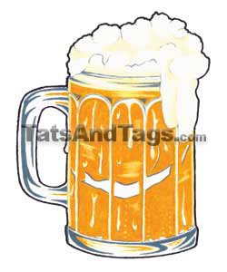 Beer Temporary Tattoo | Designs by Custom Tags