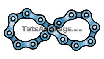 infinity chain bike temporary tattoo