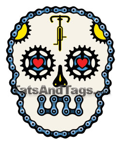 bike skull temporary tattoo